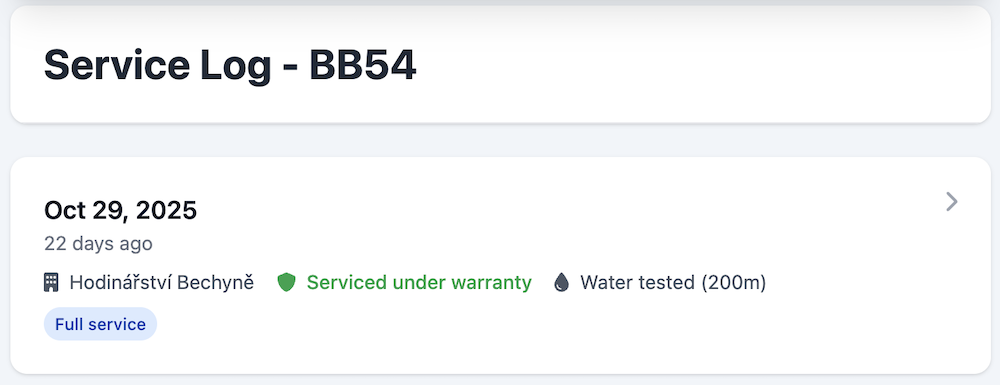 New Service Log